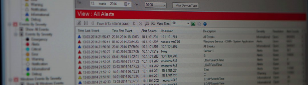 Neosec Security Manager Alerts Events